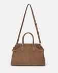 EP YAYING Suede-Effect Leather Boston Crossbody Bag