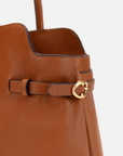 EP YAYING Leather Double-Clasp Tote Boston Crossbody Bag