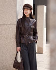 EP YAYING Sleek Modern Fitted Leather Jacket EGLIFP123A