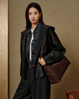 YAYING Ageless Short Hooded Leather Jacket EPLIFP109A