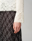 Soft Chunky Wool Jacquard Lace Knitted Top