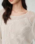 EP YAYING Drop-Shoulder Open-Knit Top