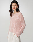 EP YAYING Drop-Shoulder Open-Knit Top
