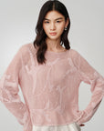 EP YAYING Drop-Shoulder Open-Knit Top
