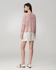 EP YAYING Drop-Shoulder Open-Knit Top