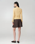 EP YAYING Colorful Button Ribbed Stand-Collar Cardigan