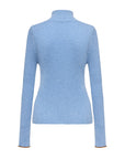 EP YAYING Colorblock Zip-Up Ribbed Stand Collar Cardigan