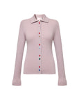 EP YAYING Polo Collar Waist-Fitted Cardigan