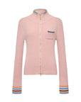 EP YAYING Light Color Cashmere Colorblock Trim Zip Pullover