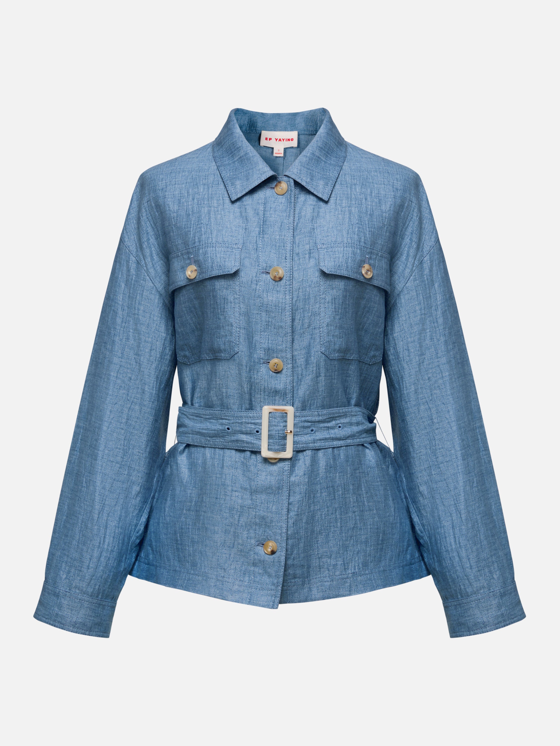 Elegant Linen Blend Structured Jacket – EP YAYING