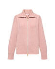 EP YAYING Full-Zip Lapel Ribbed Knit Cardigan