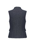 EP YAYING Stand-Collar Waisted Denim Vest