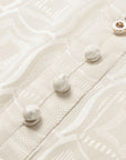 Serene Tone Quality Wardrobe Stretch Mulberry Satin Jacquard Mandarin Collar Silk Top