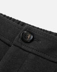EP YAYING High-Waist Slim Wool-Cotton Brushed Black Pants