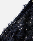 EP YAYING Silk-Lined Sequin Textured Skirt