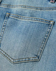 EP YAYING Rhinestone Cotton High-Waist Straight-Leg Jeans