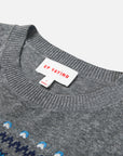 EP YAYING Fair Isle Vintage Jacquard Short-Sleeve Knit Top