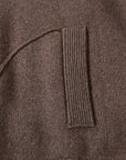 EP YAYING Brown Zip Cashmere Hooded Knit Jacket