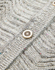 YAYING Silk-Cotton Wave Knit V-Neck Cardigan