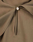YAYING Relaxed Silk Blouse with Ribbon Tie