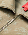 YAYING Silk Jacquard Hooded Drop-Shoulder Short Jacket