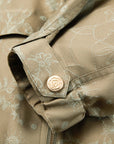 YAYING Silk Jacquard Hooded Drop-Shoulder Short Jacket