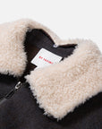 EP YAYING Wool-Yak Down Lapel Brown Jacket