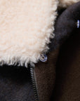 EP YAYING Wool-Yak Down Lapel Brown Jacket