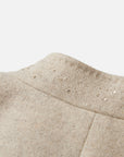 EP YAYING Light Heather Gray Stand-Collar Double-Face Short Coat