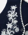 EP YAYING V-Neck Embroidered Cashmere Knit Vest