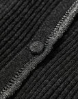 EP YAYING Blue Label Wool Color-Block V-Neck Slim Knit Cardigan