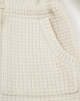 EP YAYING Pure White Cashmere Stand-Collar Drawstring Cardigan