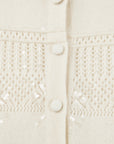 EP YAYING Mock-Neck Sequin Jacquard Cashmere Cardigan