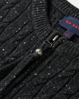 EP YAYING Wool-Cashmere Round-Neck Knit Cardigan