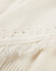 EP YAYING 100% Cashmere Shawl-Collar Cardigan Two-Piece Set