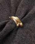 EP YAYING 100% Cashmere Shawl-Collar Cardigan Two-Piece Set