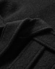 EP YAYING Blue Label Stand-Collar Tie Embroidered Wool Coat