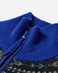EP YAYING Cashmere Wool Jacquard Turtleneck Drawstring Cardigan