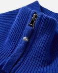 EP YAYING Cashmere Wool Jacquard Turtleneck Drawstring Cardigan
