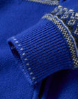 EP YAYING Cashmere Wool Jacquard Turtleneck Drawstring Cardigan
