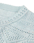 YAYING Light Blue Short Sleeve Knit Top