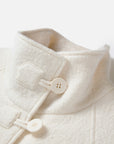 EP YAYING Blue Label Ivory Stand-Collar Toggle Wool Coat