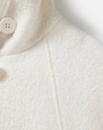 EP YAYING Blue Label Ivory Stand-Collar Toggle Wool Coat