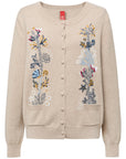 YAYING Oatmeal Embroidered Wool Cashmere Cardigan