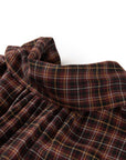 YAYING Plaid Wrap Bow-Collar Top
