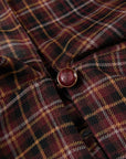 YAYING Plaid Wrap Bow-Collar Top