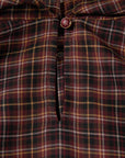 YAYING Plaid Wrap Bow-Collar Top