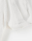 EP YAYING Mulberry Silk White V-Neck Jacquard Jacket