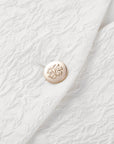 EP YAYING Mulberry Silk White V-Neck Jacquard Jacket