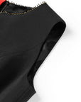 YAYING Embellished Sleeveless A-Line Dress